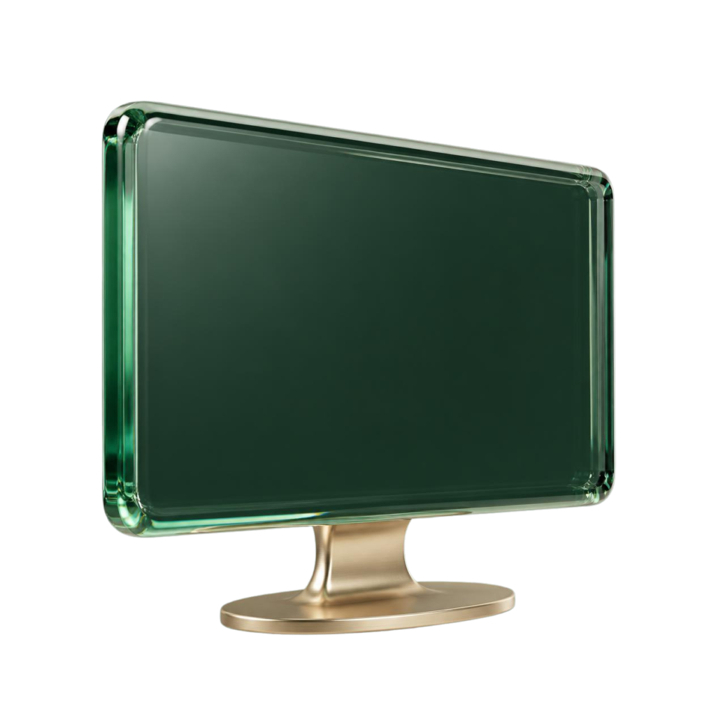 Glass monitor illustration for managed IT services